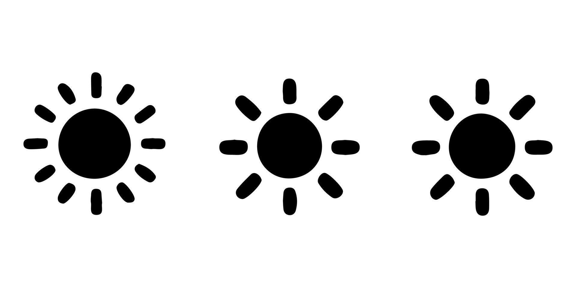 Brightness Settings Icons Silhouette Illustration Graphic vector