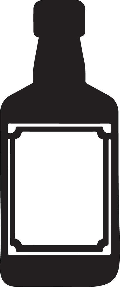 A Simple Silhouette Illustration of a Liquor Bottle vector