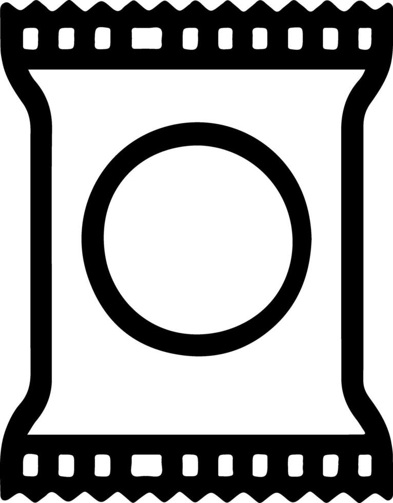 A Simple Line Art Silhouette of a Snack Pouch Package vector