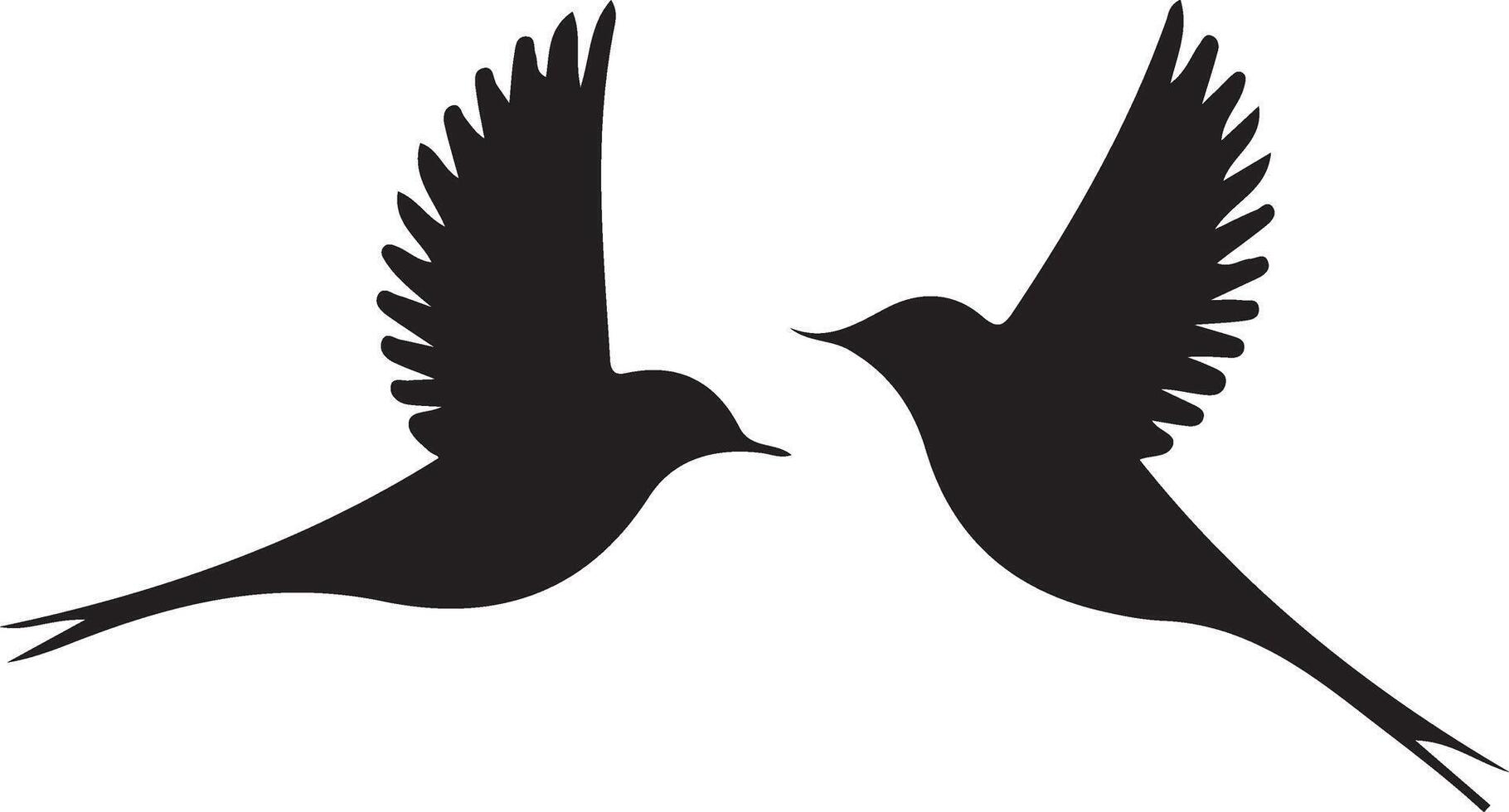 Two Birds in Flight Silhouette Illustration vector