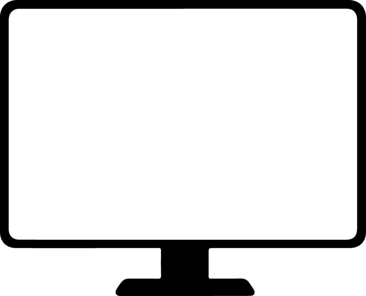 Blank Computer Monitor Silhouette Illustration vector