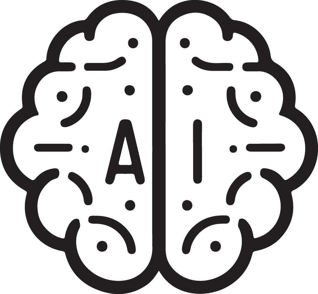 Artificial Intelligence Brain AI Circuitry Illustration vector