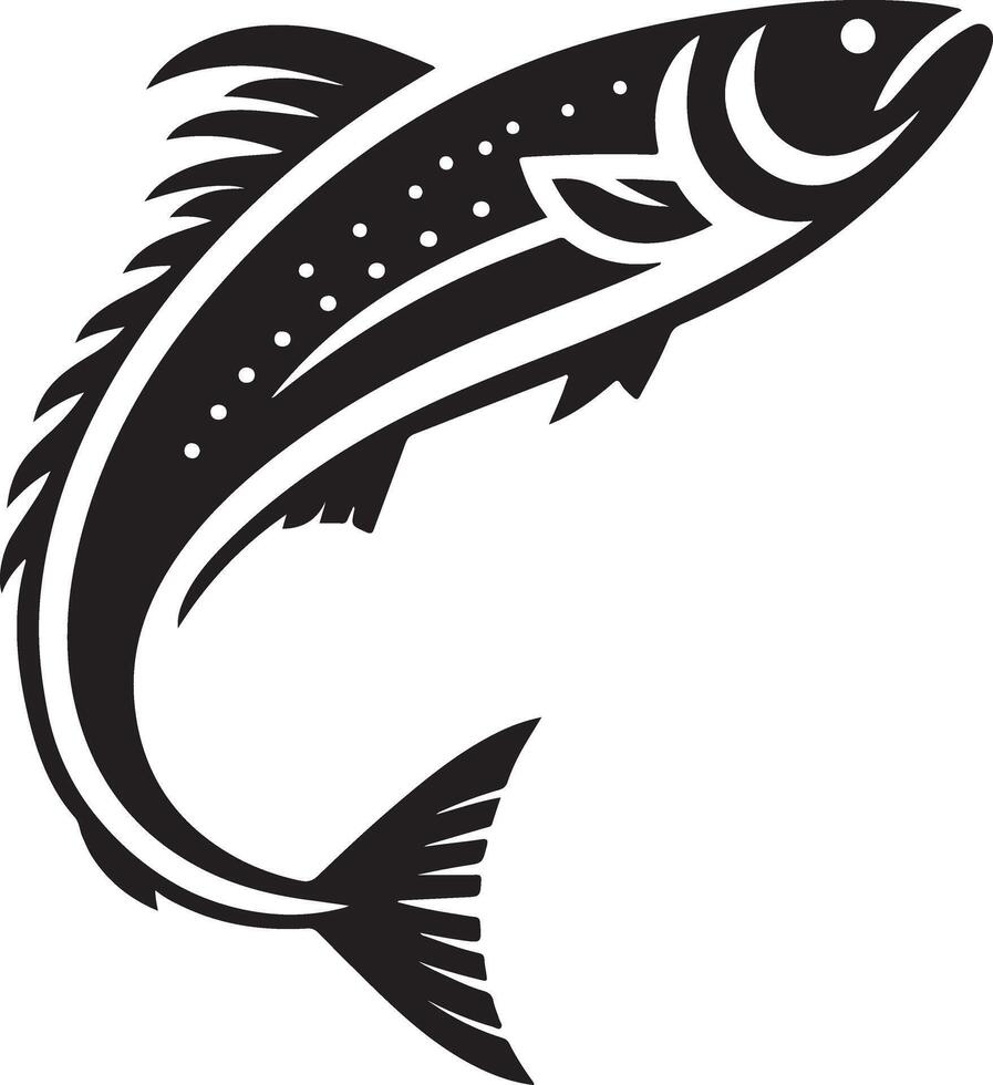 Striped Fish Silhouette Illustration Graphic Design vector