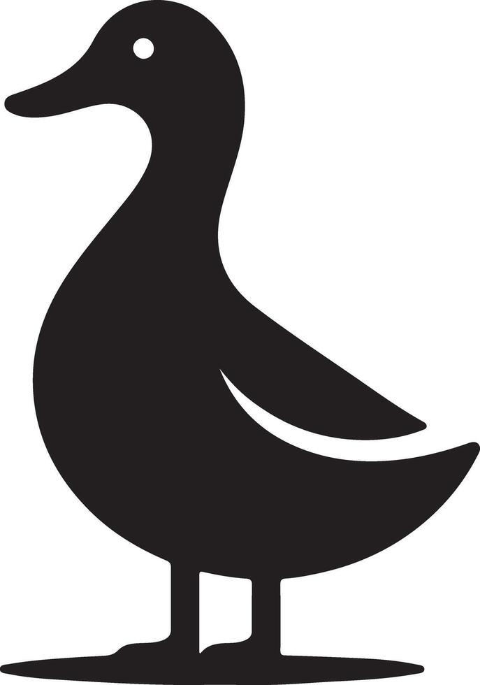 Simple Black Silhouette Duck Illustration for Various Designs vector