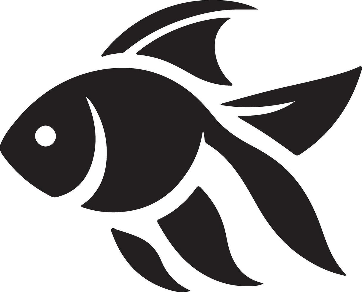 Elegant Black Goldfish Silhouette Art for Aquarium Design vector