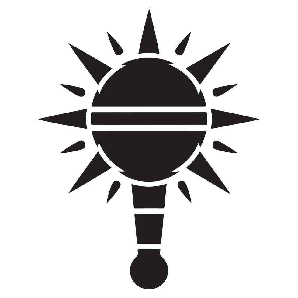 A Medieval Spiked Mace Silhouette Weapon vector