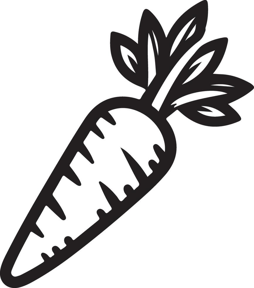 Clean Line Art Carrot Illustration Ideal for Various Projects vector