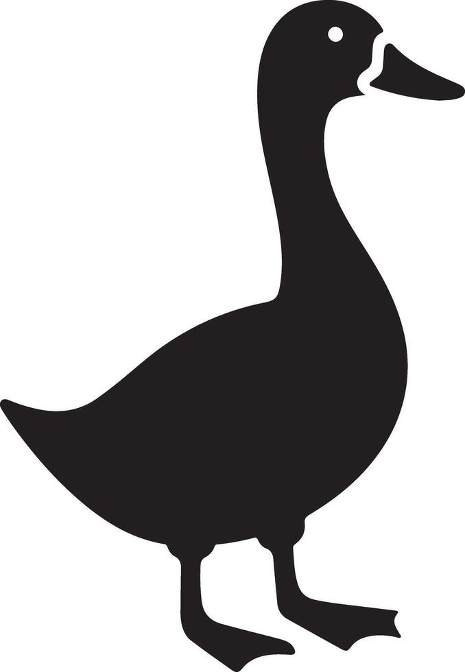 A Classic Black Silhouette of a Goose Illustration vector