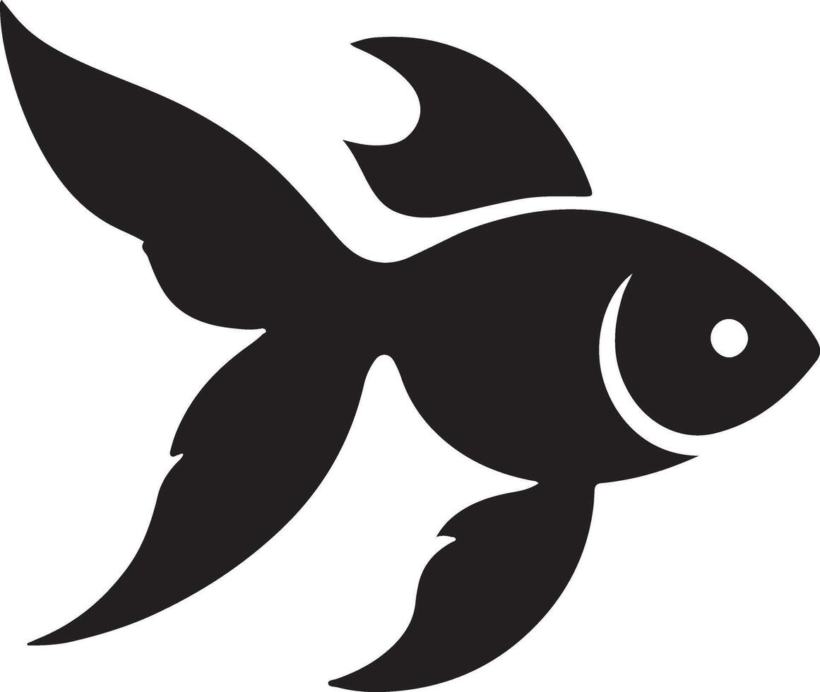 Elegant Black Silhouette Goldfish Illustration for Design Projects vector