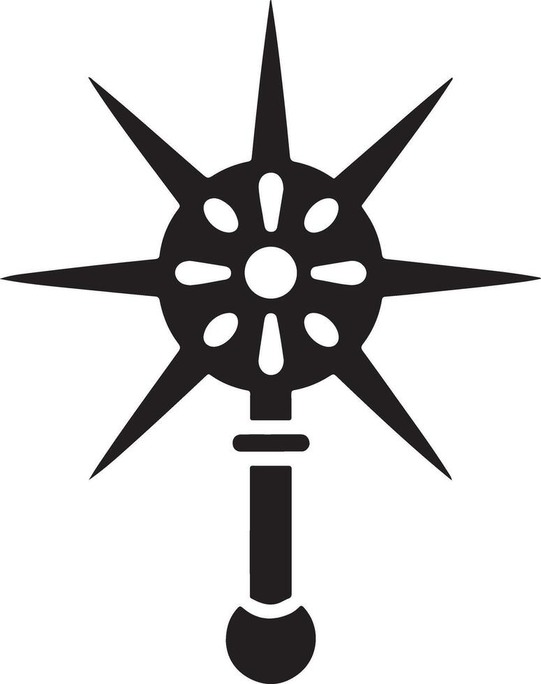 Medieval Spiked Mace Weapon Silhouette vector