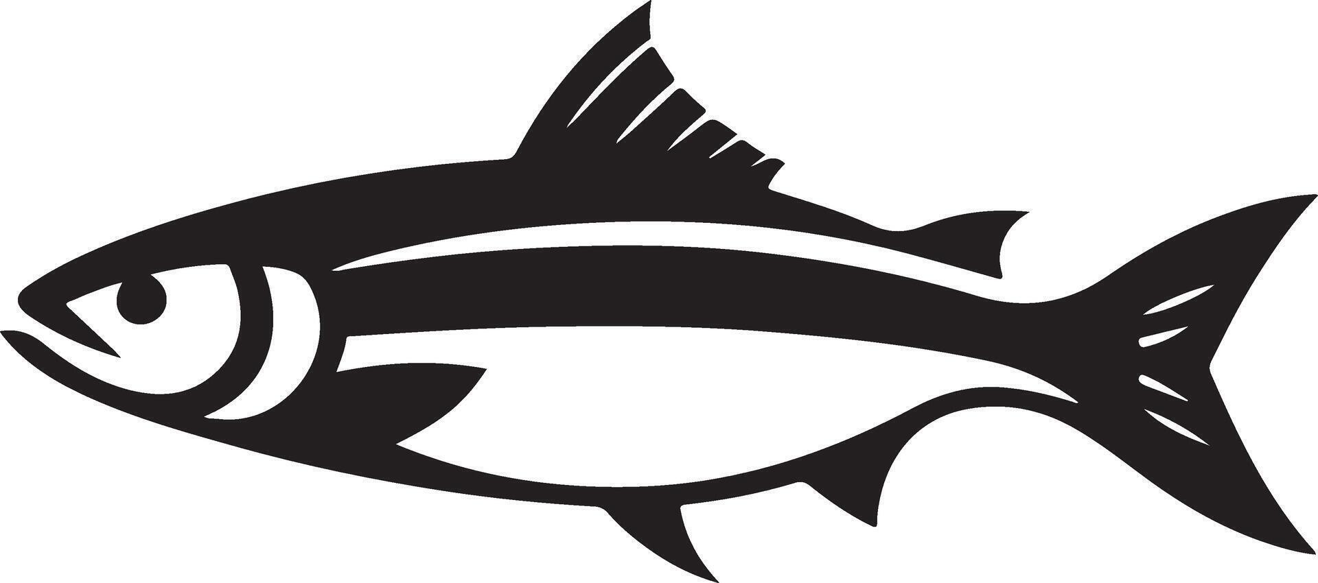 Stunning Black and White Salmon Fish Illustration Design vector