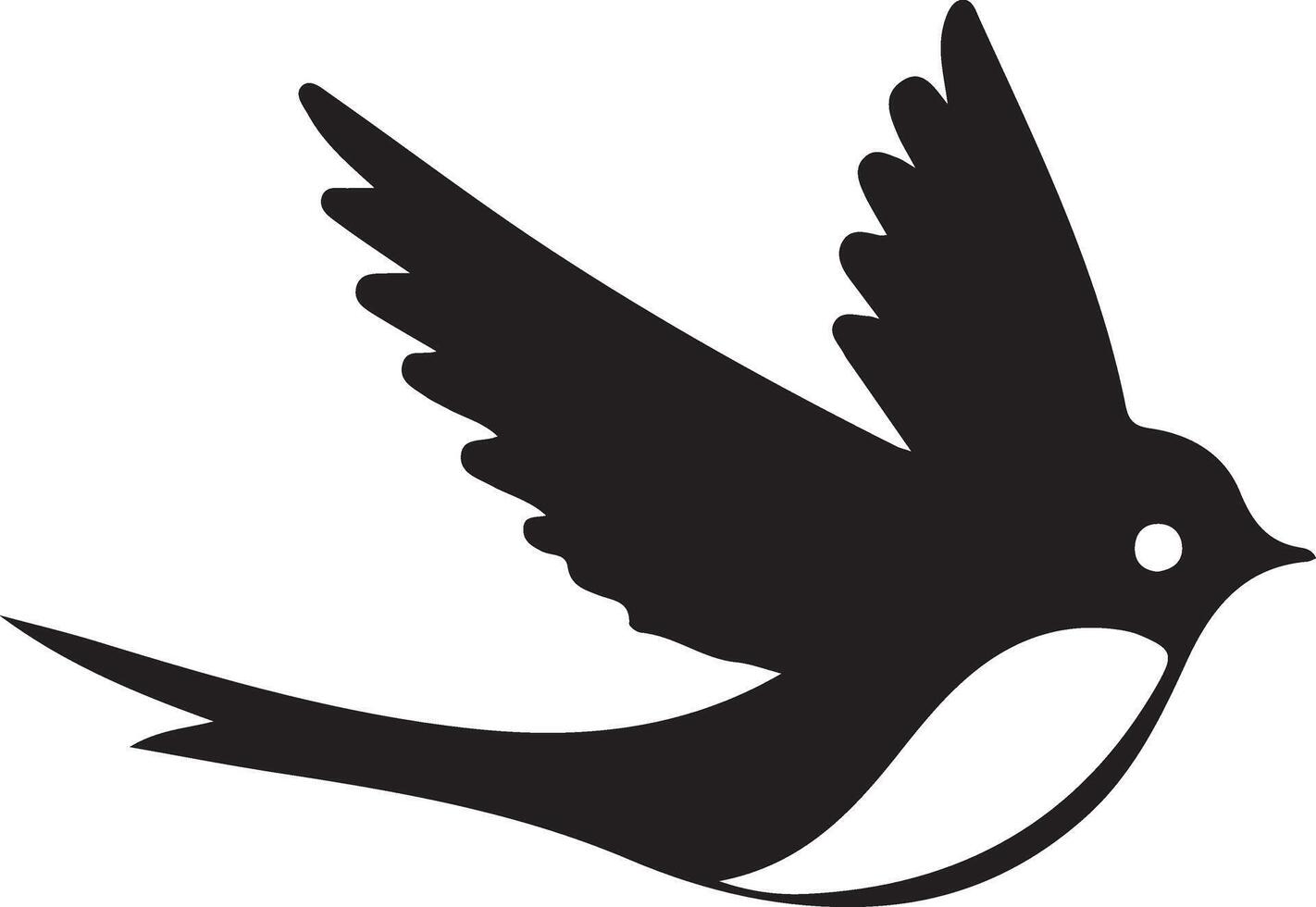 Simple Black Swallow Silhouette Design for Projects vector
