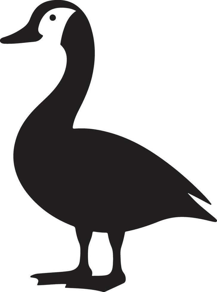 Black and White Goose Silhouette Illustration vector