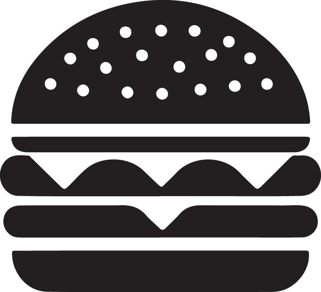 Delicious Double Cheeseburger Silhouette Icon A Simple Illustration vector