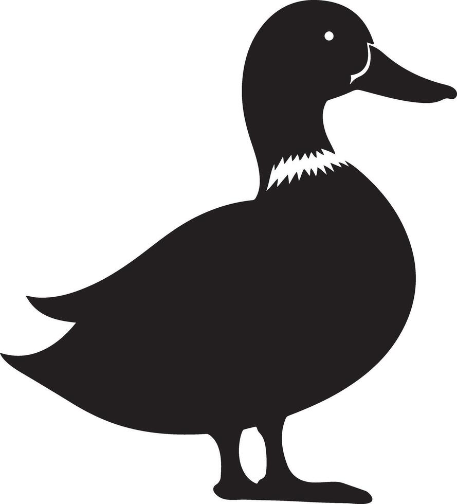 Elegant Black Duck Silhouette Illustration for Design vector