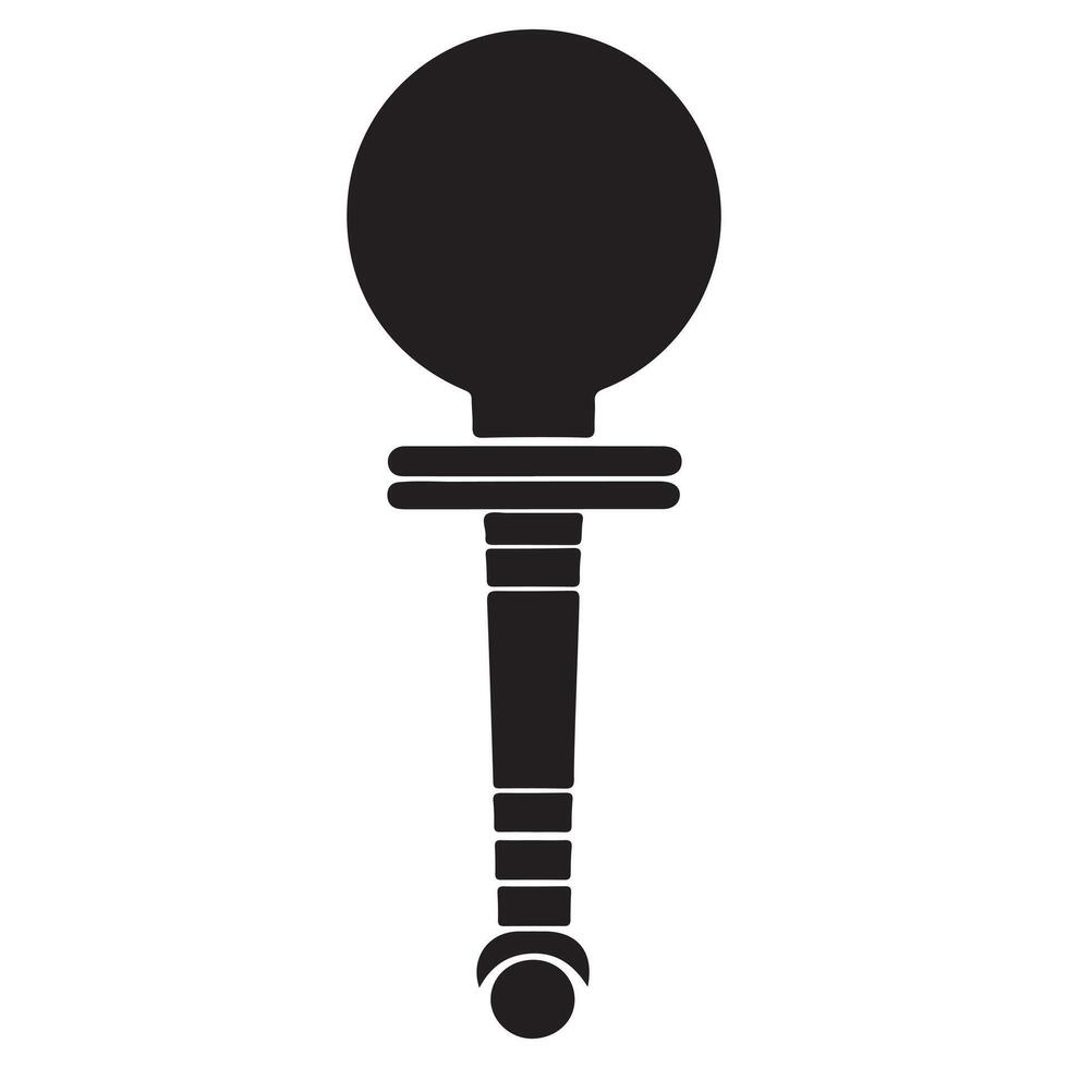 Simple Black Silhouette of a Ceremonial Mace or Scepter vector