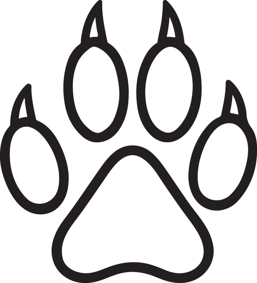 Canine Paw Print Line Art Design Illustration vector