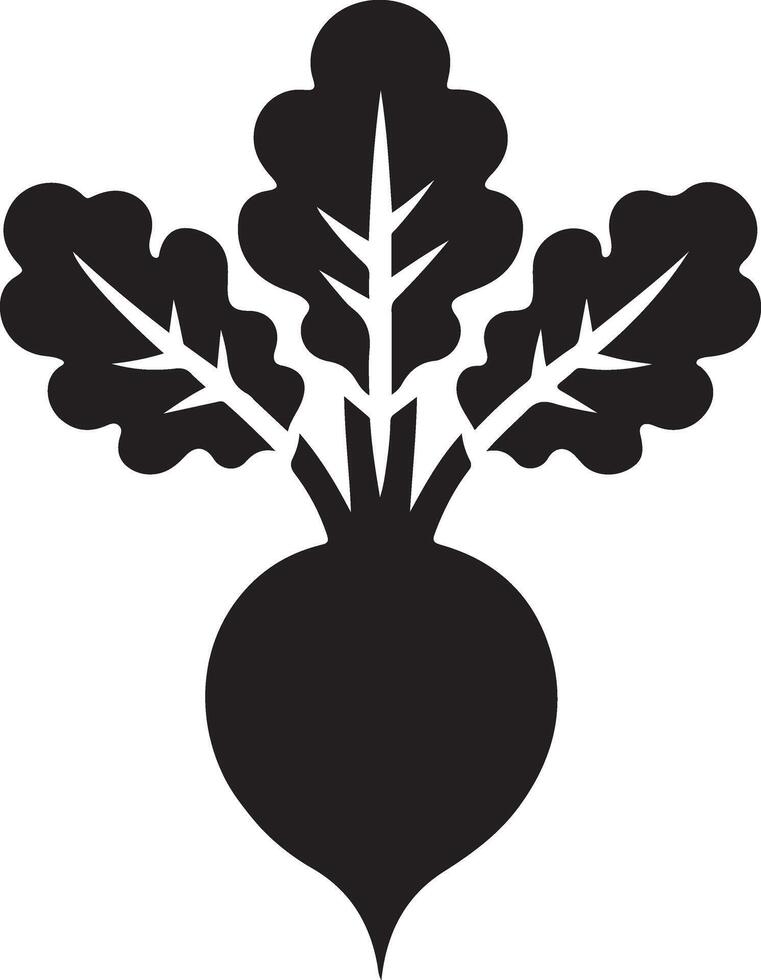 Detailed Beetroot Silhouette Illustration for Branding vector