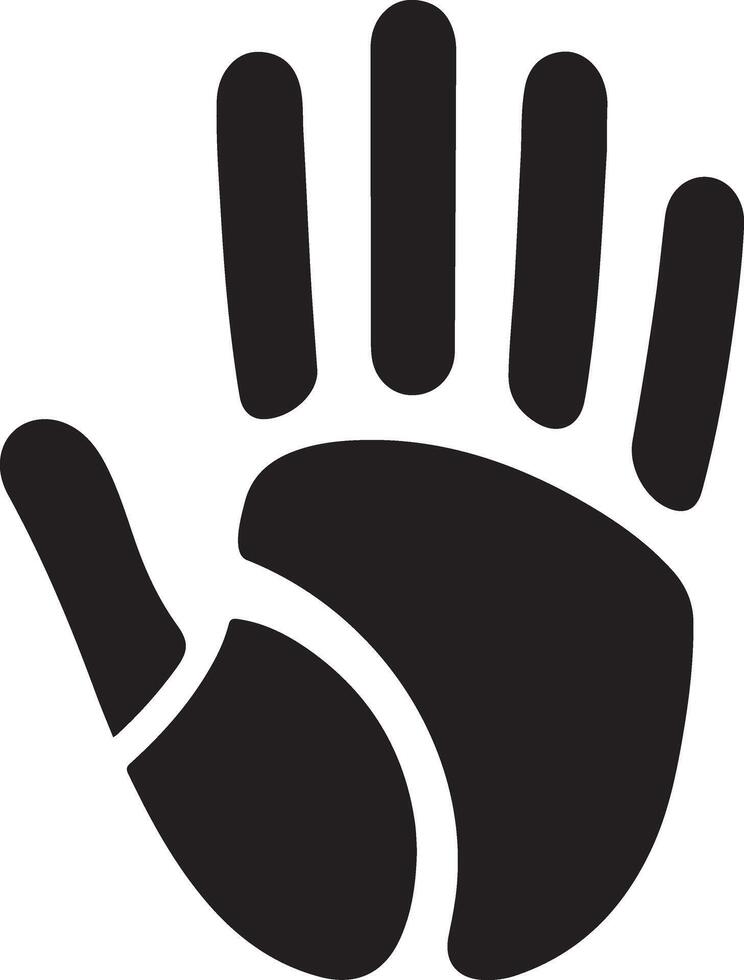 Detailed Black Hand Silhouette Illustration Design vector