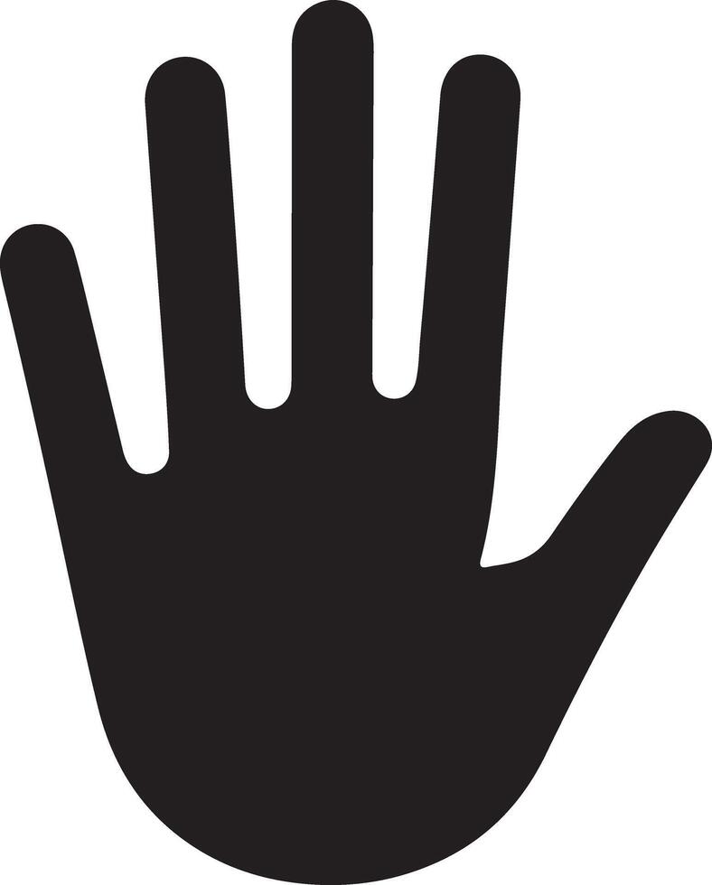 Simple Black Silhouette Hand Illustration Graphic vector