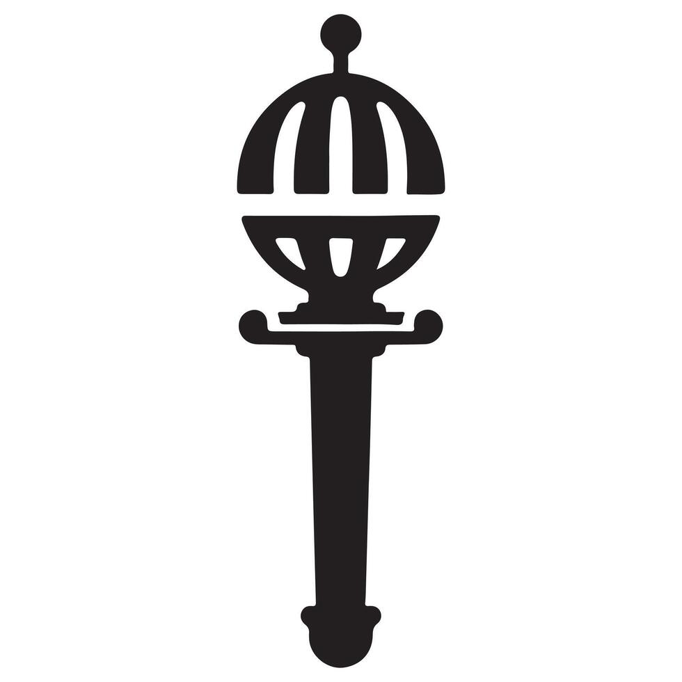 Ornate Globe-Topped Scepter Silhouette for Royal Design vector