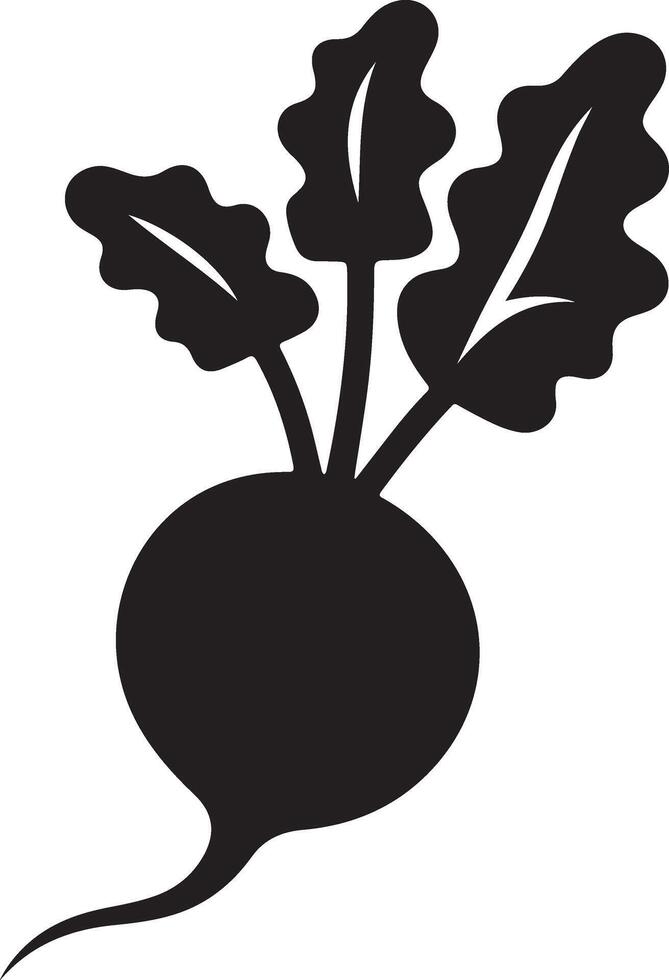Black Beetroot Silhouette Illustration for Design Projects vector