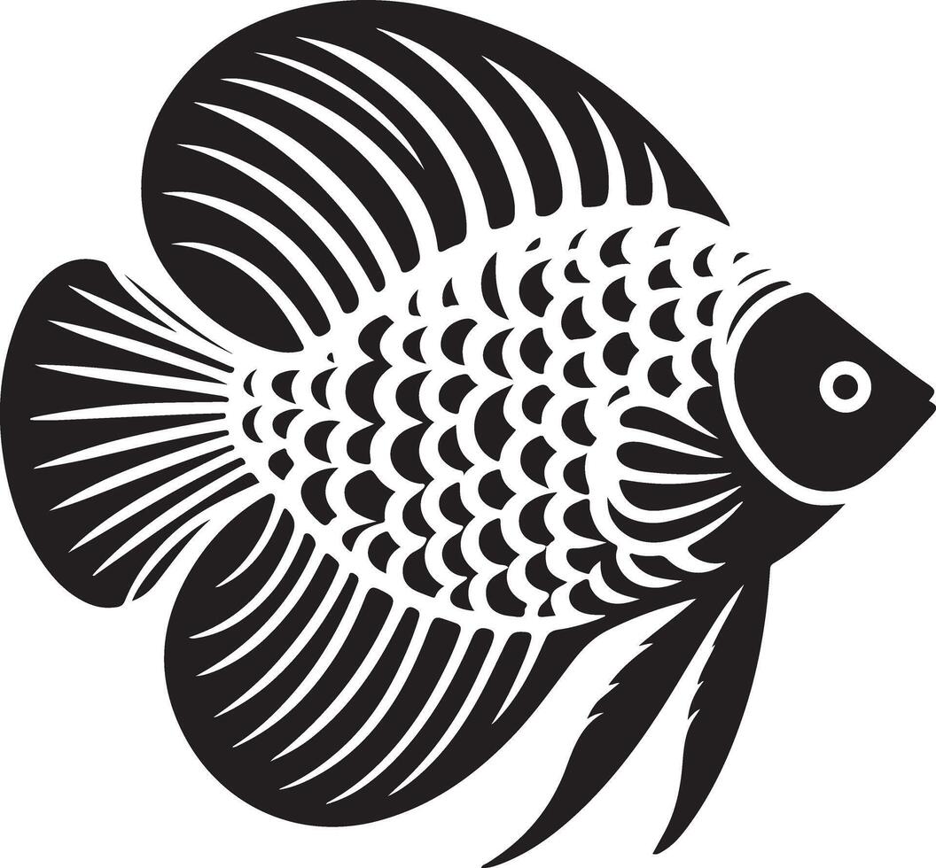 Stunning Angelfish Silhouette Illustration Graphic Design vector