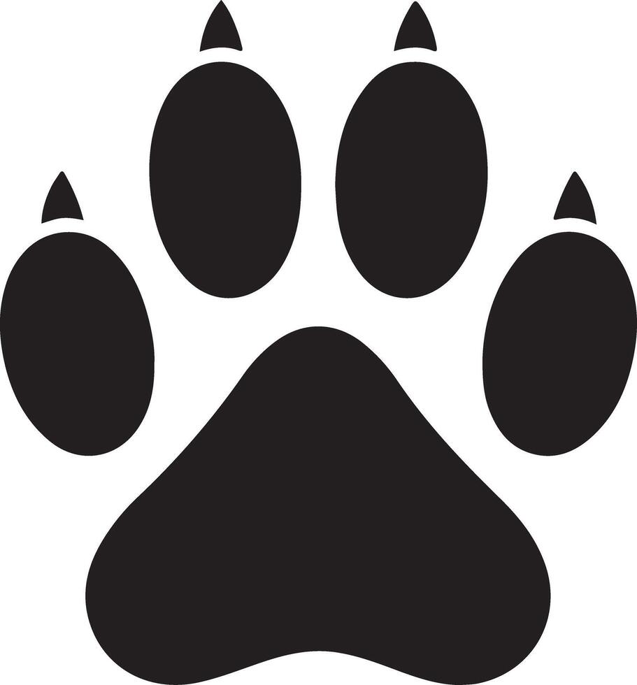 Black Silhouette Paw Print Illustration Graphic vector