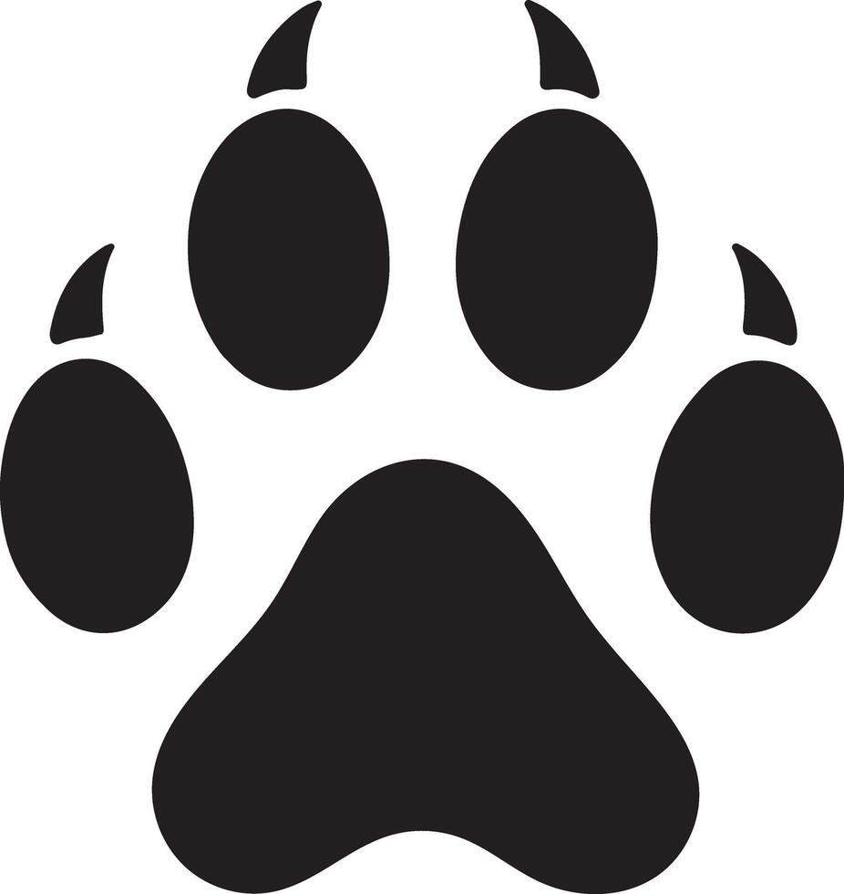 Black Silhouette Paw Print Illustration Graphic vector