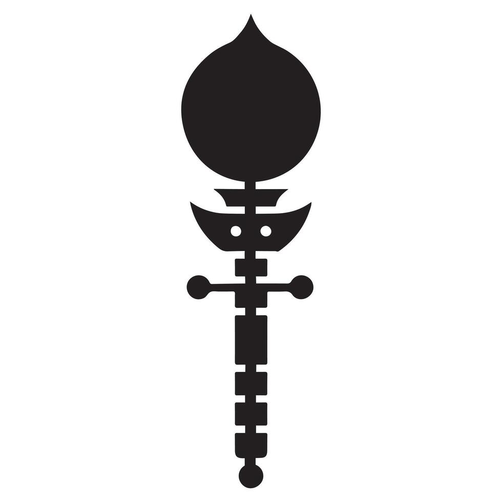 Unique Abstract Silhouette Scepter Design for Branding vector
