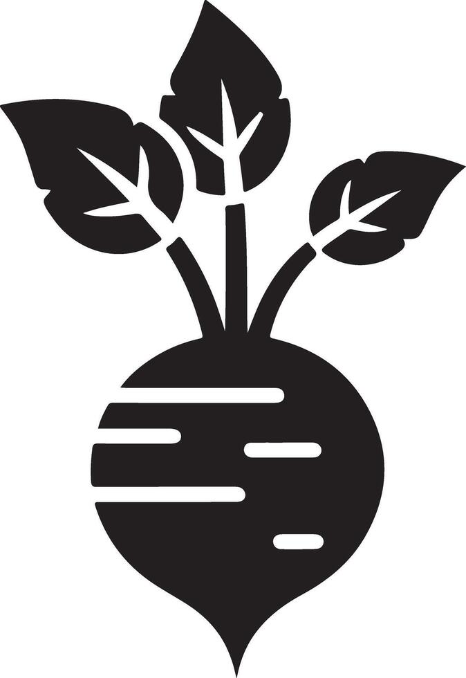 A Simple Black Silhouette Beetroot Vegetable Icon Illustration vector