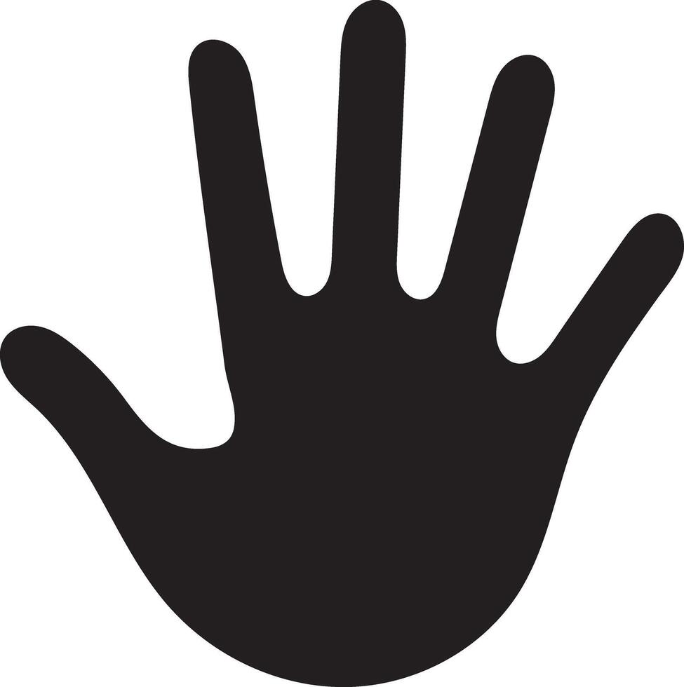 Simple Black Human Handprint Illustration vector