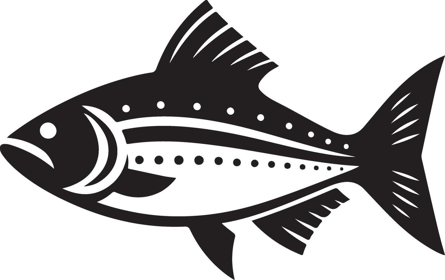 Detailed Fish Silhouette Illustration for Aquatic Designs vector