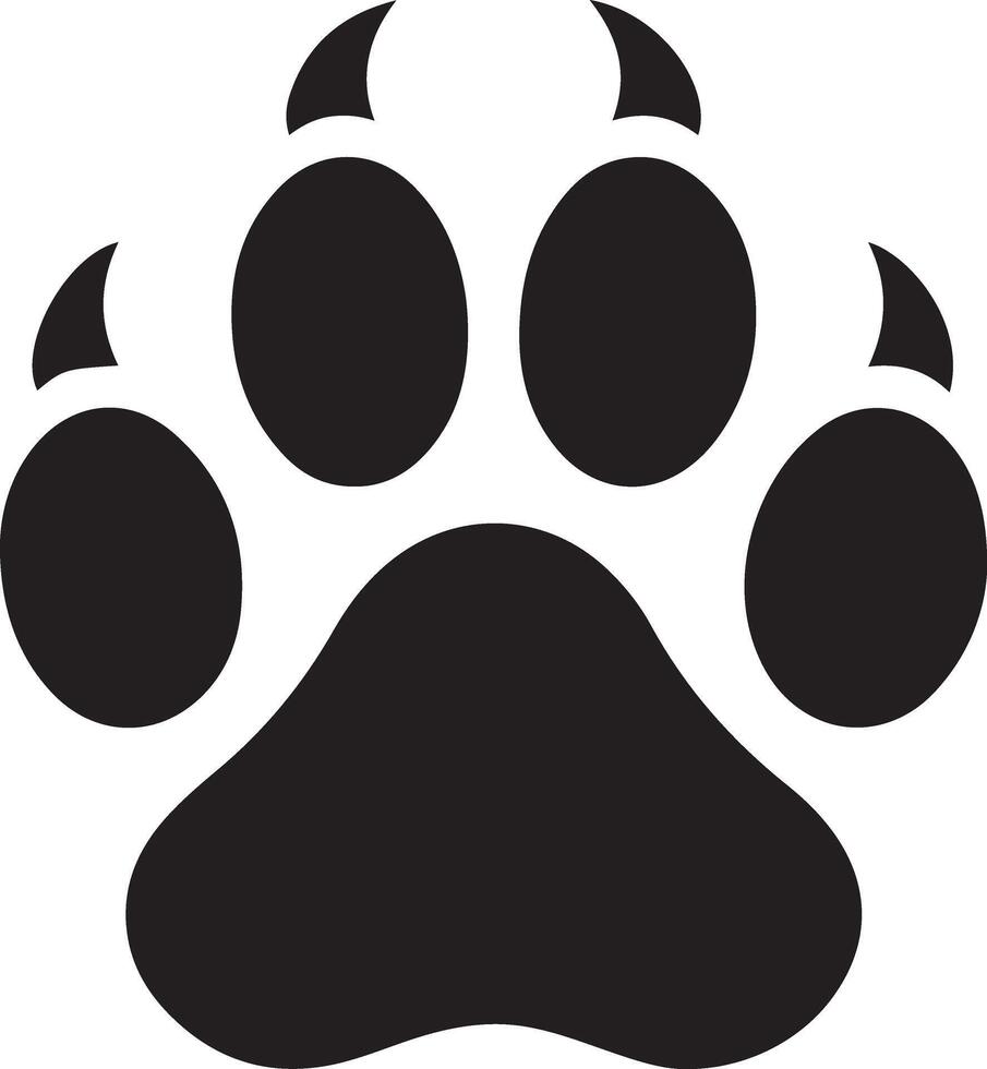 Black Silhouette Paw Print Illustration Graphic Design vector