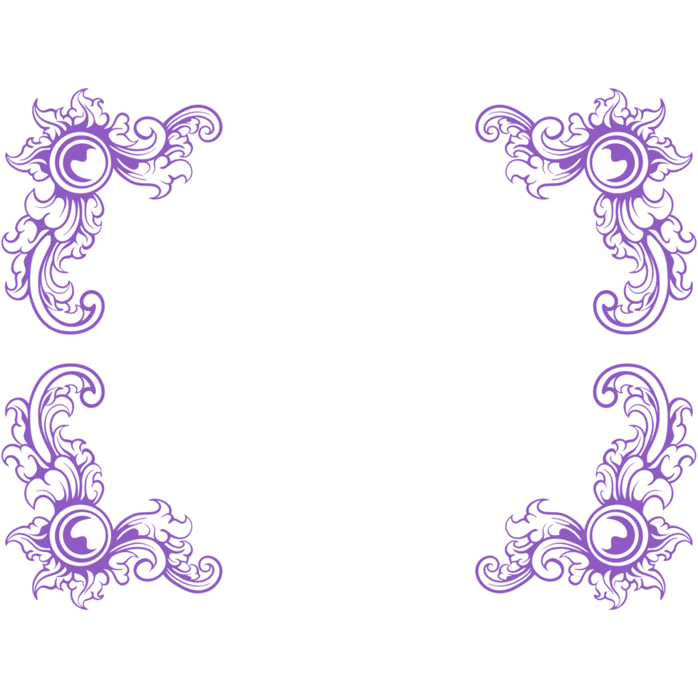 A purple frame with swirls on it png