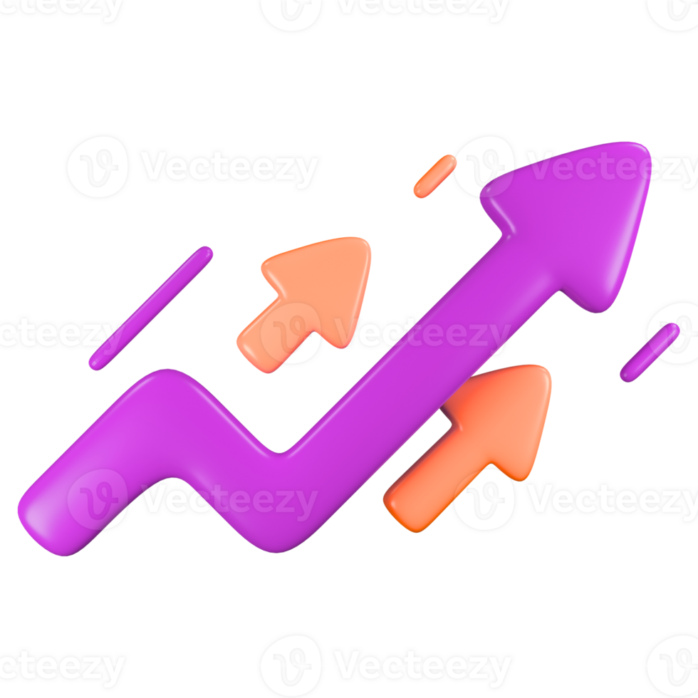 An arrow and a purple and orange arrow going up png