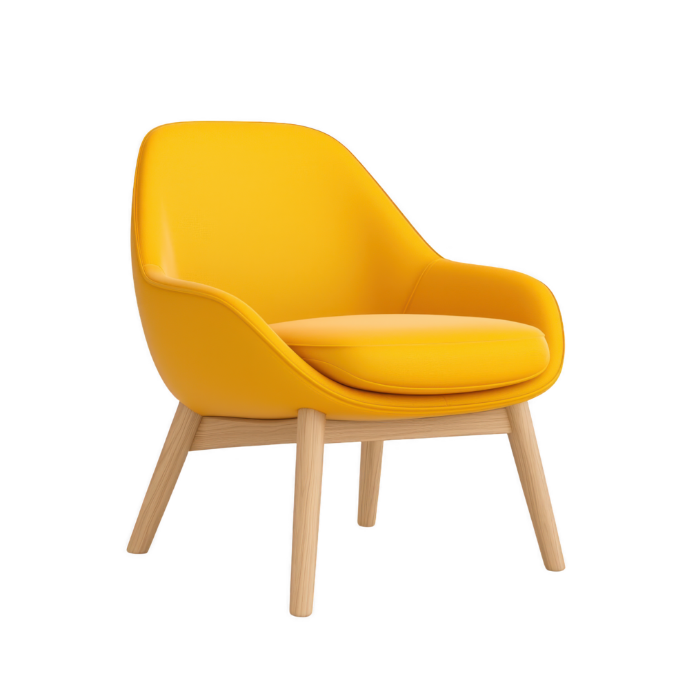 Modern yellow armchair design indoor space furniture png