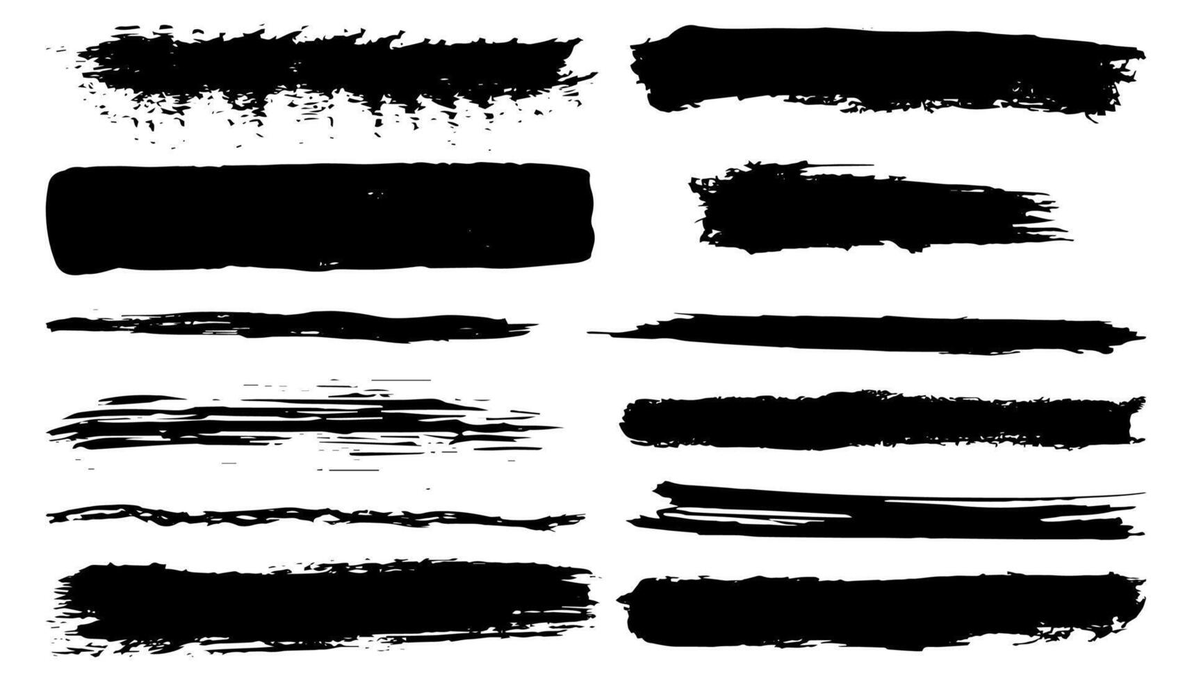 Brush strokes.Brush set. Text boxes. Roughly drawn elements. vector