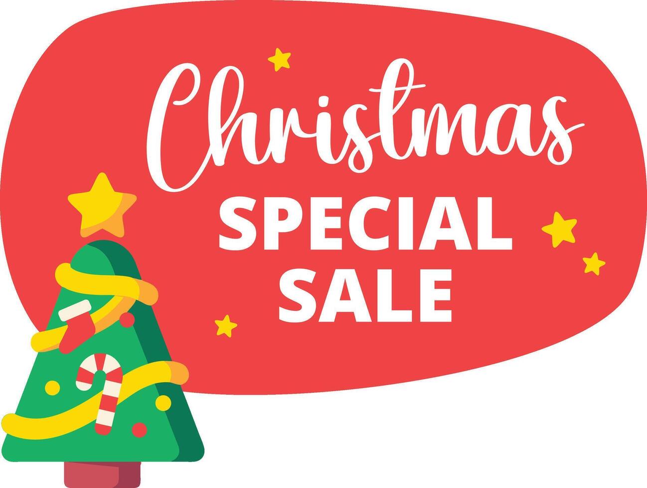 Christmas Sale Banner With Tree vector