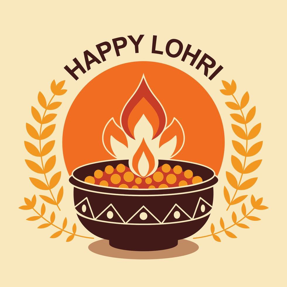 Happy Lohri background. vector