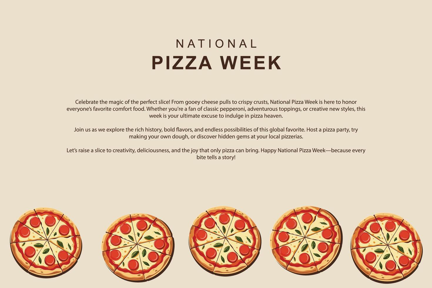 National Pizza Week background. vector