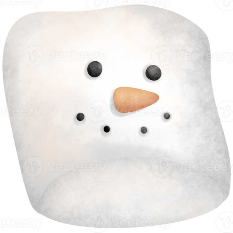 Watercolor marshmallow snowmen png