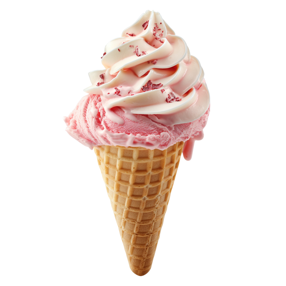 ice cream cone, filled with ice cream isolated on transparent background png
