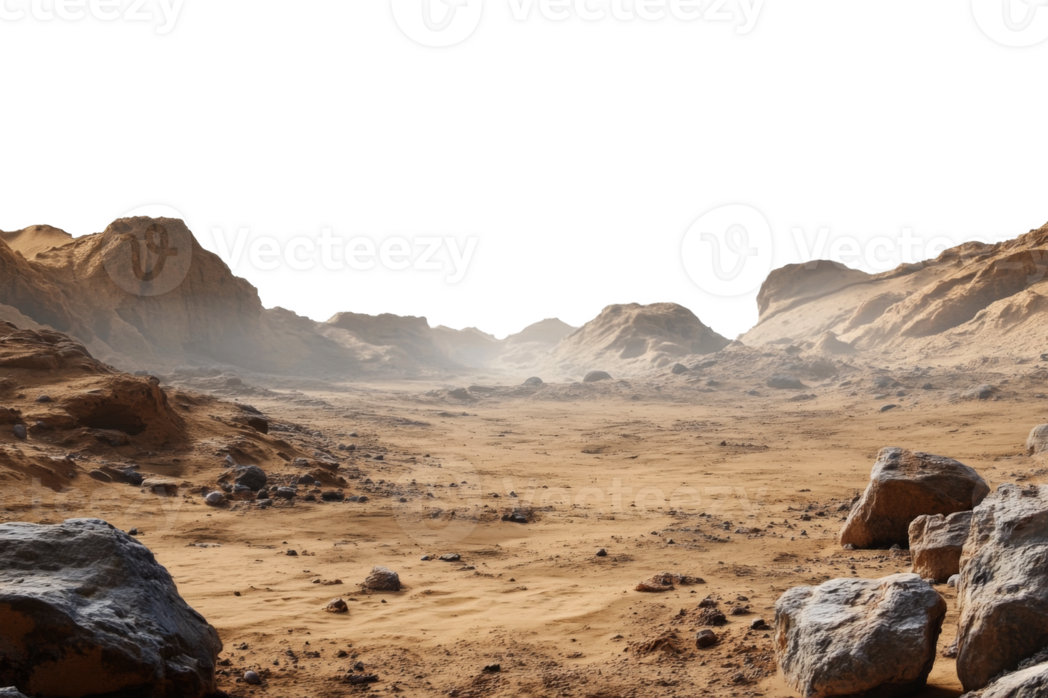 Martian landscape isolated on transparent background png