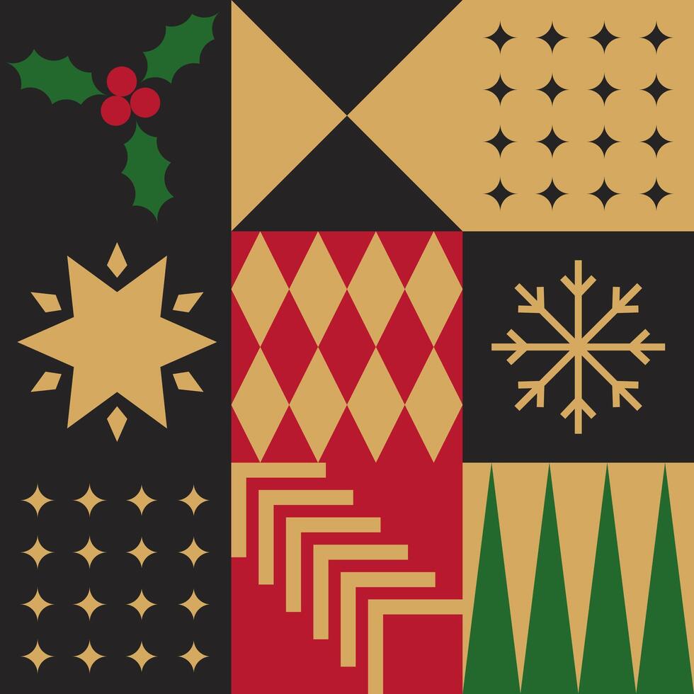 Scandinavian Geometric Christmas Ornament Design vector
