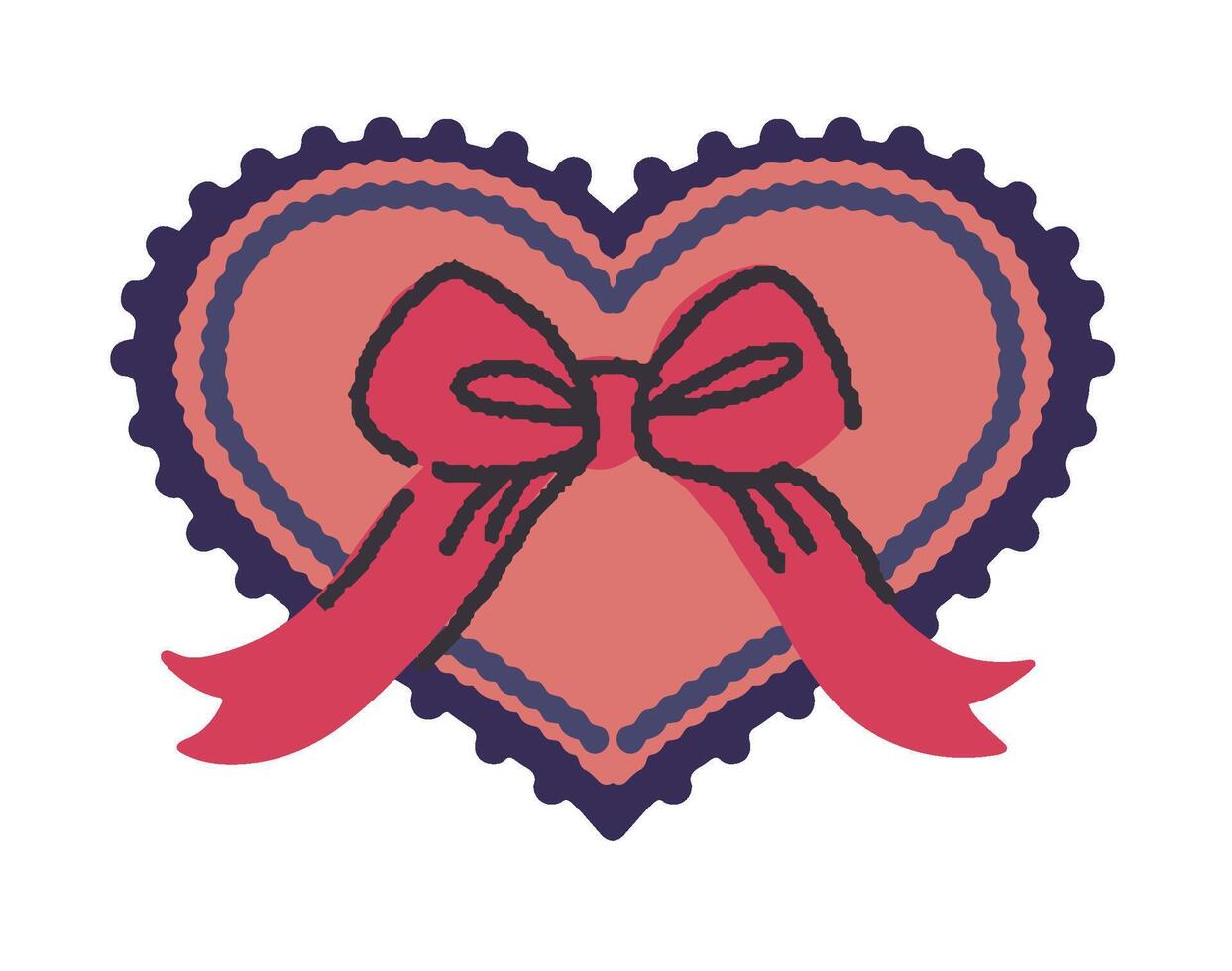 Romantic Heart Ribbon Design vector