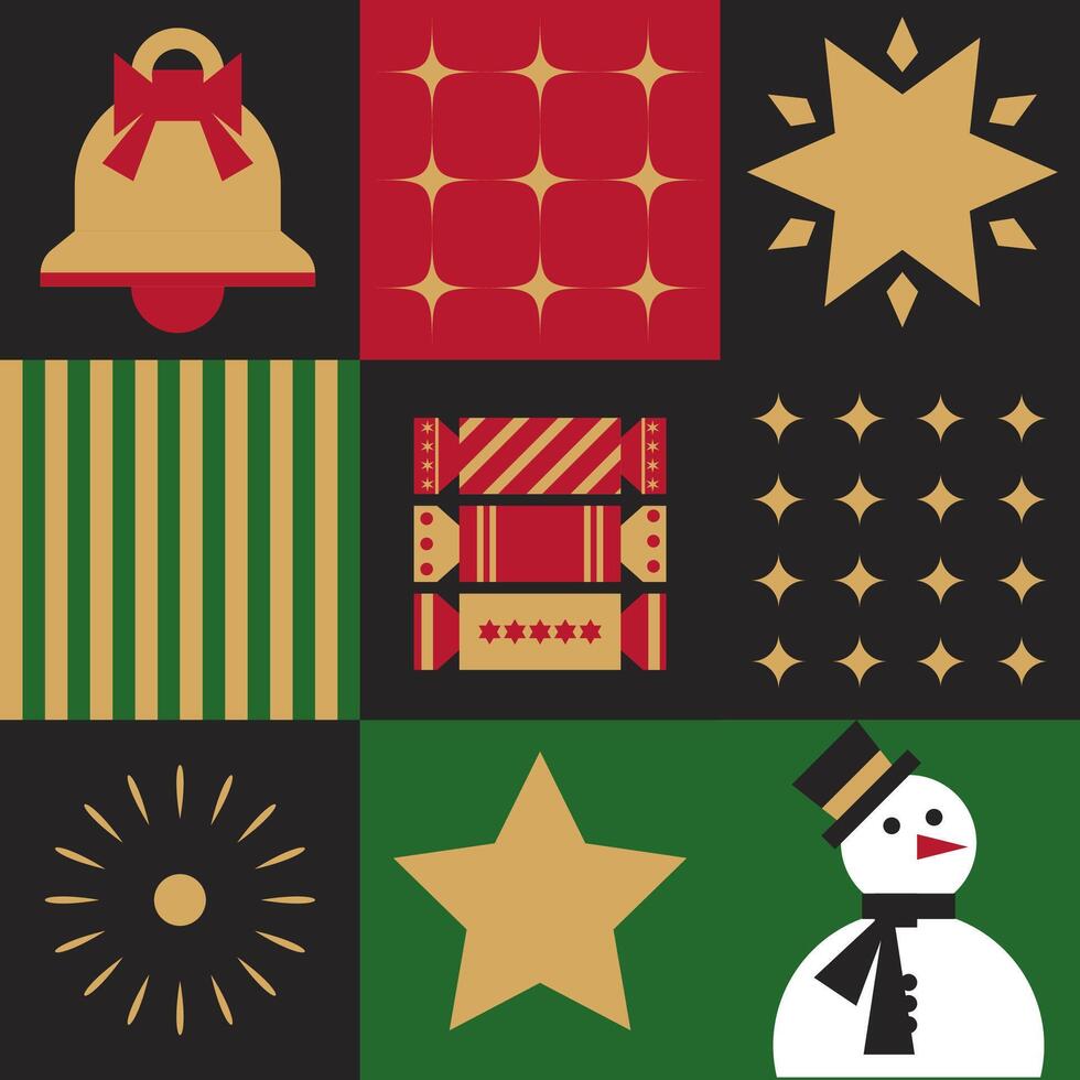 Minimalist Geometric Christmas Pattern Design vector