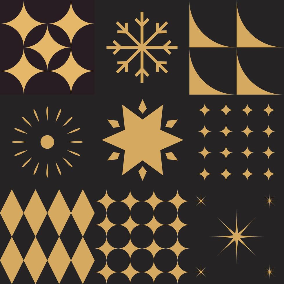 Geometric Scandinavian Christmas Blocks Design vector