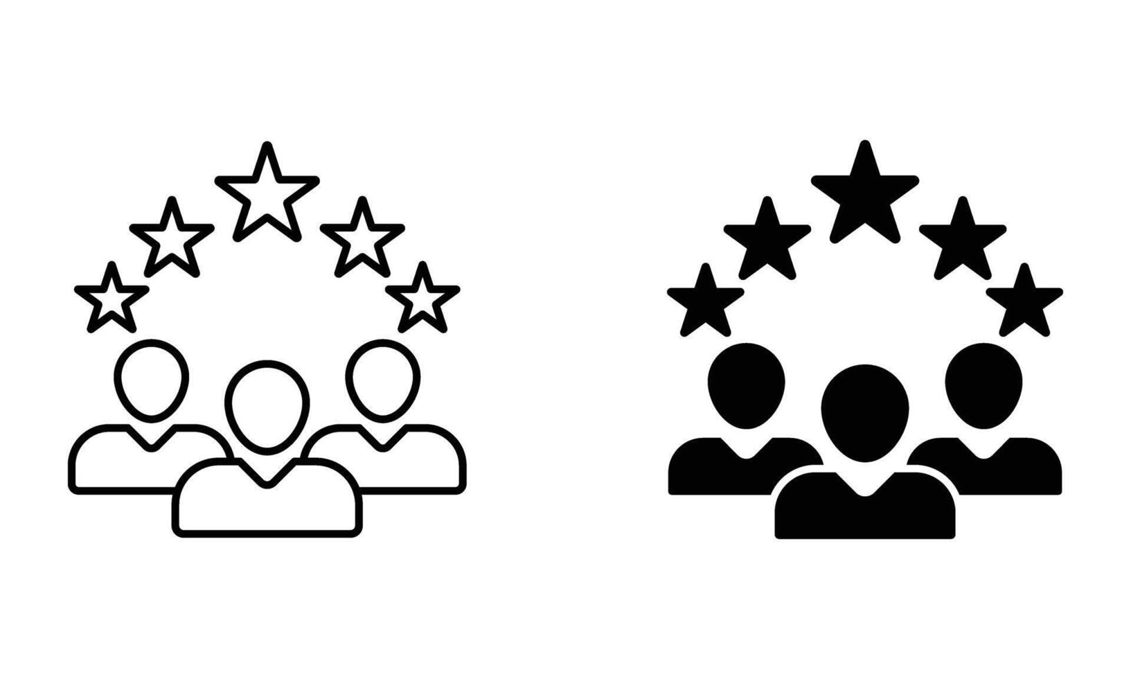 group of people and stars vector