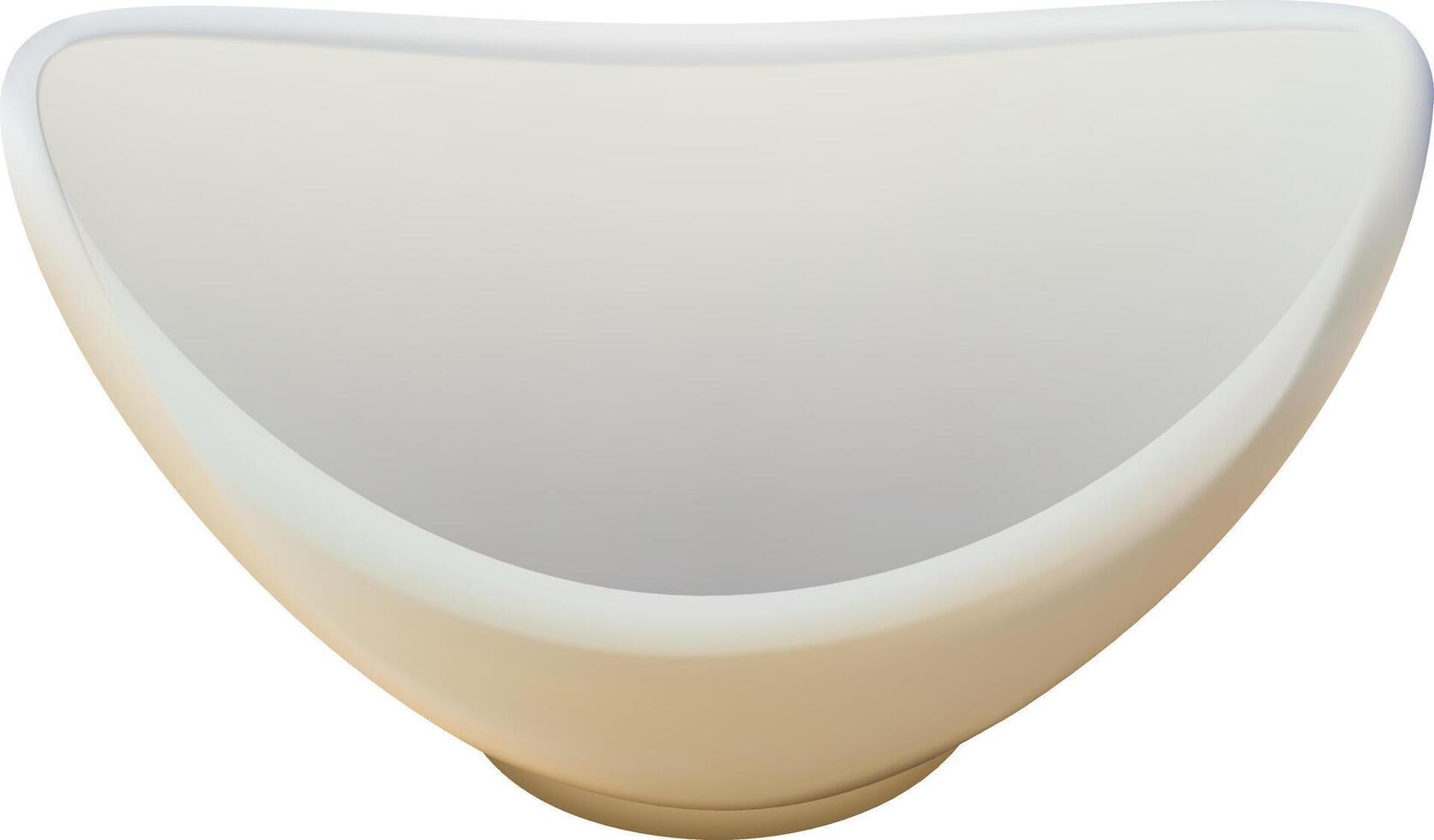 Ceramic white bowl isolated on a white background. vector